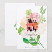 Farbenfrohe Rosa Aquarellfarben Bläserner Frühling Save The Date (Vorne/Hinten)