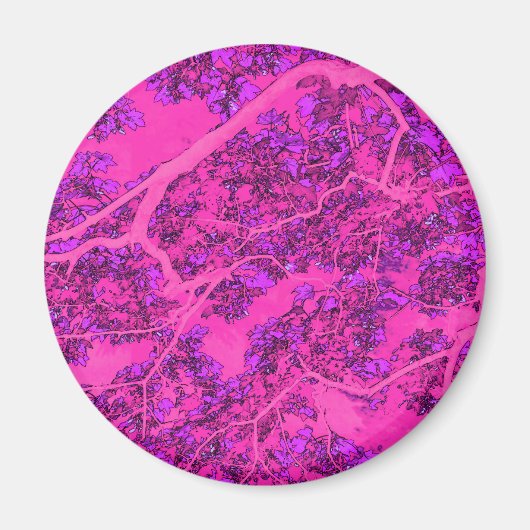 Farbenfrohe rosa Bäume Magnet (Vorne)