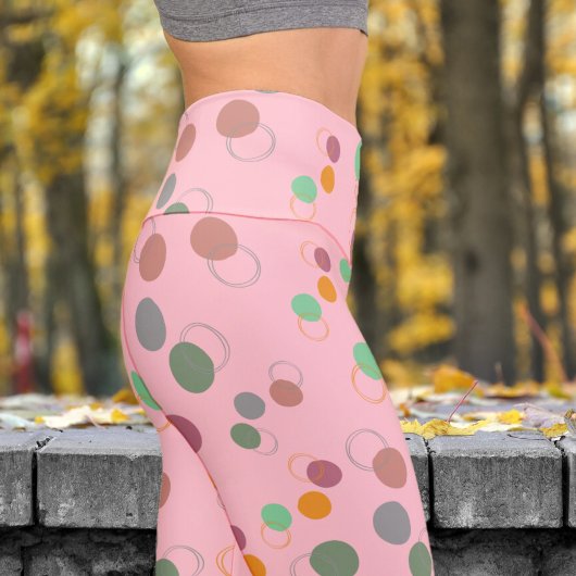 Farbenfrohe rosa Bläschen Muster Yoga Capri Leggings