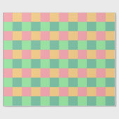 Farbenfrohe rosa blaue gelbe Quadrate Geschenkpapier (Flach)