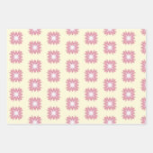 Farbenfrohe rosa Blume Muster anpassbar Geschenkpapier Set (Vorderseite)
