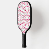 Farbenfrohe rosa Blume Muster Pickleball Schläger (Links)