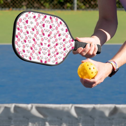 Farbenfrohe rosa Blume Muster Pickleball Schläger (InSitu)