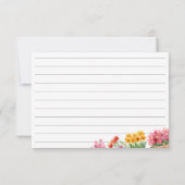 Farbenfrohe rosa Blume Rezept Karte (Rückseite)