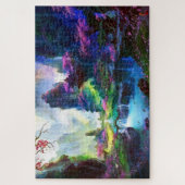 Farbenfrohe rosa Blüten - Asiatische Landschaft Puzzle (Vertikal)