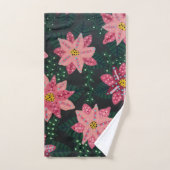 Farbenfrohe rosa BlütenBouquet Badhandtuch Set (Handtuch)
