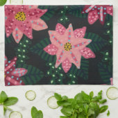 Farbenfrohe rosa BlütenBouquet Geschirrtuch (Gefaltet)