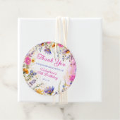 Farbenfrohe Rosa Blütengeburt Tee Party Vielen Dan Geschenkanhänger (Beispiel)