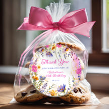 Farbenfrohe Rosa Blütengeburt Tee Party Vielen Dan