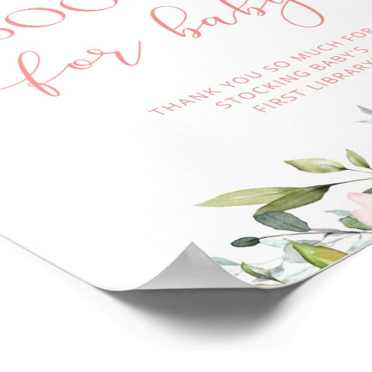 Farbenfrohe rosa Bücher für Kinder Poster (Ecke)