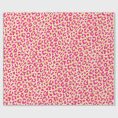Farbenfrohe Rosa-Cheetah-Print-Monogramm Geschenkpapier (Flach)
