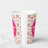 Farbenfrohe rosa Clown Grogger Custom Purim Party Pappbecher (Rechts)