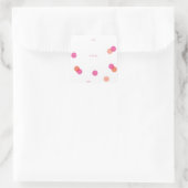 Farbenfrohe rosa Confetti | Geschenk Quadratischer Aufkleber (Tasche)
