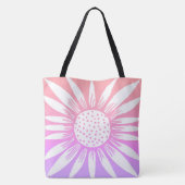 Farbenfrohe Rosa Daisy Sonnenblume Blume Tasche (Rückseite)