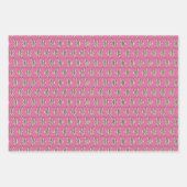 Farbenfrohe rosa Fischmuster Geschenkpapier Set (Vorderseite 2)