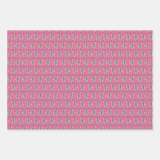 Farbenfrohe rosa Fischmuster Geschenkpapier Set (Vorderseite 2)