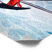 Farbenfrohe rosa Flamingo Aquarellkunst Poster (Ecke)