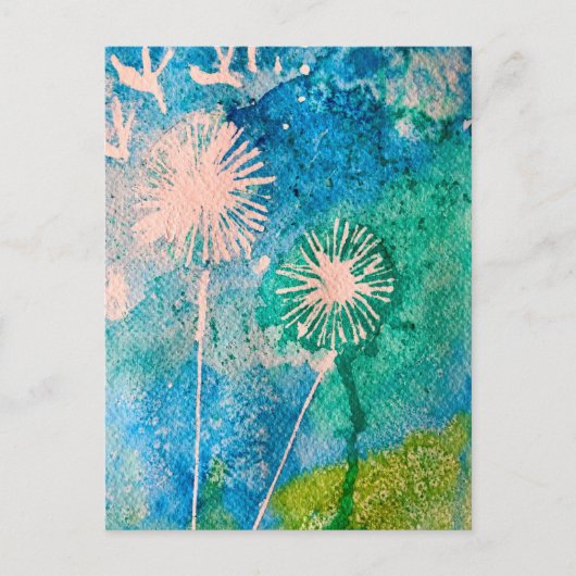 Farbenfrohe rosa Flamingo Aquarellkunst Postkarte (Vorderseite)