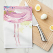 Farbenfrohe rosa Flamingo Geschirrtuch (Viertel Falte)