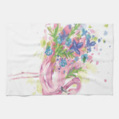 Farbenfrohe rosa Flamingo Geschirrtuch (Horizontal)