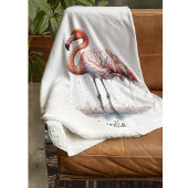 Farbenfrohe rosa Flamingo im Pointillismus-Stil Fleecedecke