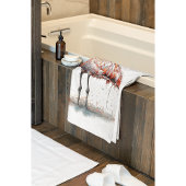 Farbenfrohe rosa Flamingo im Pointillismus-Stil Strandtuch