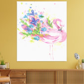 Farbenfrohe rosa Flamingo Leinwanddruck (Insitu (Wohnzimmer))