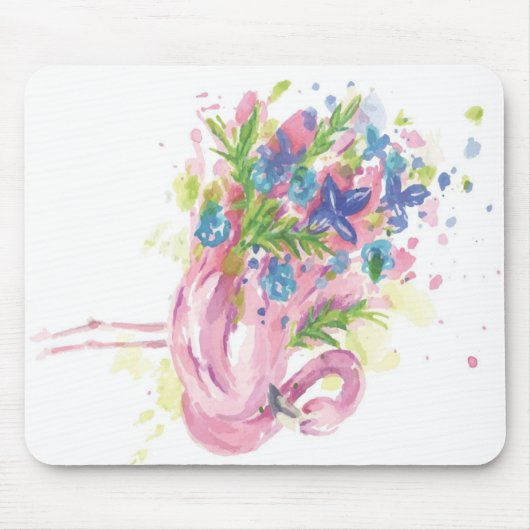 Farbenfrohe rosa Flamingo Mousepad (Vorne)