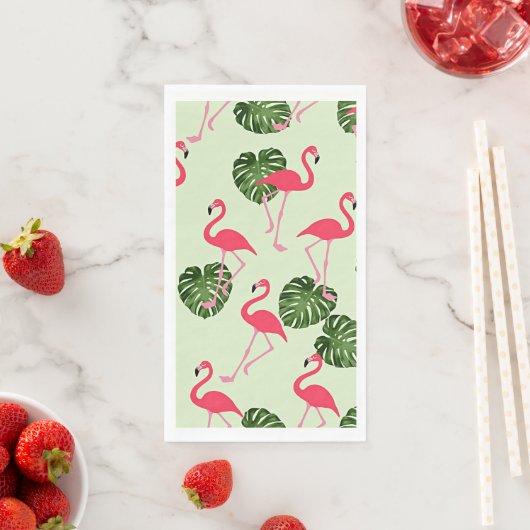 Farbenfrohe rosa Flamingo Muster Serviette (Beispiel)