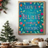 Farbenfrohe Rosa Florals Inspiration Typografie Poster