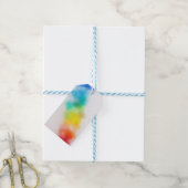 Farbenfrohe rosa, gelb-blau-grüne Abstrakte Kunst Geschenkanhänger (Mit Garn)