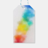 Farbenfrohe rosa, gelb-blau-grüne Abstrakte Kunst Geschenkanhänger (Rückseite)