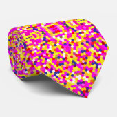 farbenfrohe rosa-gelbe Hexagon-Musterkunst Krawatte (Gerollt)