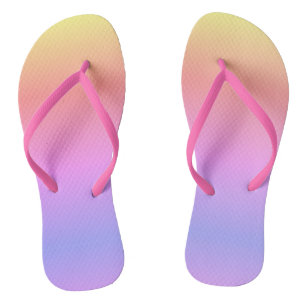 Farbenfrohe rosa gelbe Lila Pastelle Ombre 4 Kate Badesandalen