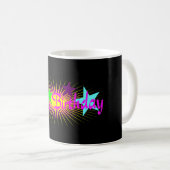 Farbenfrohe Rosa Glückwünsche zum Geburtstag Kaffeetasse (VorderseiteRechts)