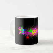 Farbenfrohe Rosa Glückwünsche zum Geburtstag Kaffeetasse (Vorderseite Links)