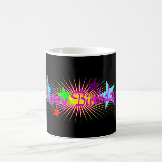 Farbenfrohe Rosa Glückwünsche zum Geburtstag Kaffeetasse (Mittel)
