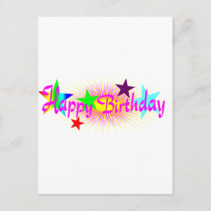 Farbenfrohe Rosa Glückwünsche zum Geburtstag Postkarte