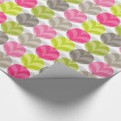 Farbenfrohe rosa grünbraune Polka Dot Muster Geschenkpapier (Ecke)