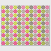 Farbenfrohe rosa grünbraune Polka Dot Muster Geschenkpapier (Flach)