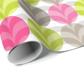 Farbenfrohe rosa grünbraune Polka Dot Muster Geschenkpapier (Rolleneckpunkt)