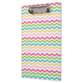 Farbenfrohe, rosa, grüne, gelbe Zickzack Streifen Klemmbrett (Links)