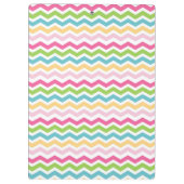 Farbenfrohe, rosa, grüne, gelbe Zickzack Streifen Klemmbrett (Rückseite)