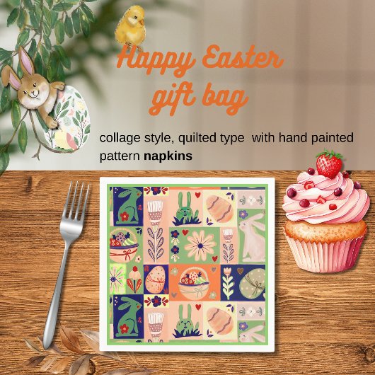 Farbenfrohe rosa grüne Ostersonne Serviette