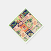 Farbenfrohe rosa grüne Ostersonne Serviette (Ecke)