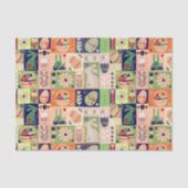 Farbenfrohe rosa grüne Ostersonnenkollektion Seidenpapier (Vorderseite)