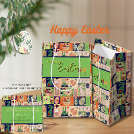 Farbenfrohe rosa grüne Sonne Mittlere Geschenktüte