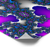 Farbenfrohe rosa, grüne und blaue Fraktal Poster (Ecke)