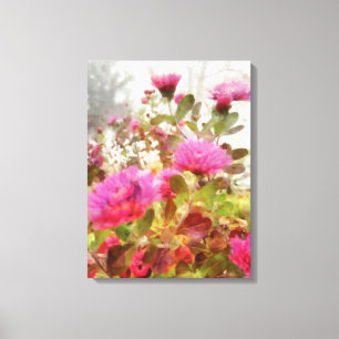 Farbenfrohe rosa Herbstmütter Leinwanddruck