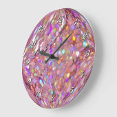 Farbenfrohe rosa Konfetti-Ball-Uhr Große Wanduhr (Winkel)